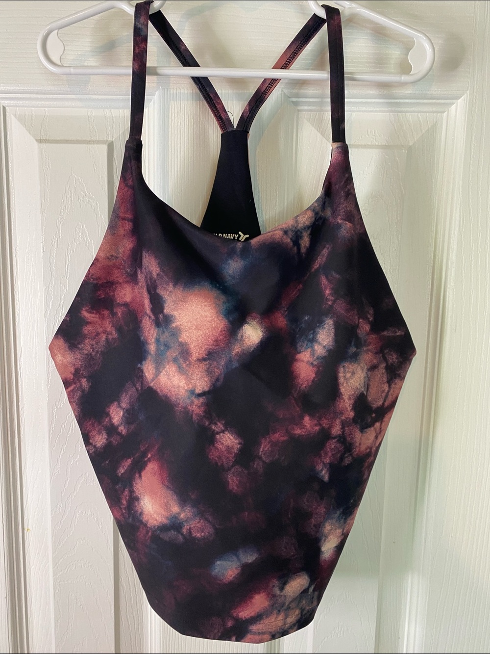Tie-Dye Racerback Tank Top - Black & Pink Size Medium.